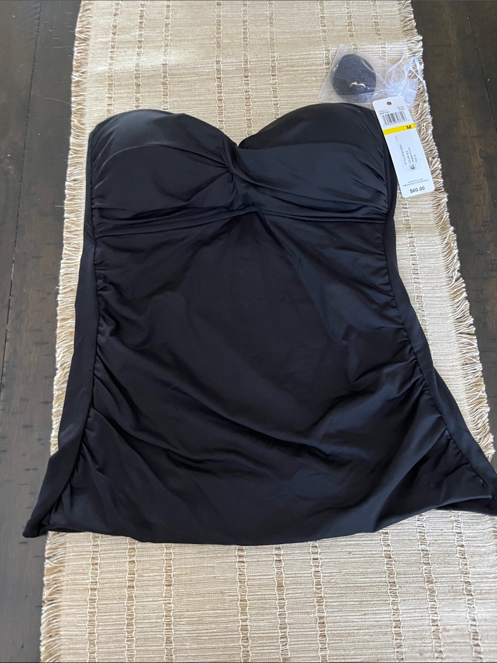 Anne Cole Black Strapless Swim Top